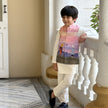 FunnyBones Sunset Storybook Nehru Jacket Set – ombre sunset print Nehru jacket with ivory kurta, view 2