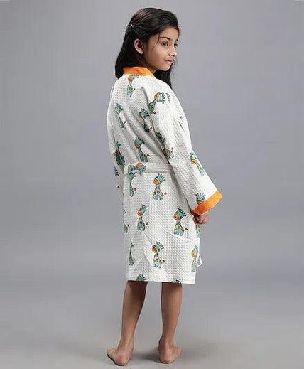 Giraffe Print Premium Quality 100% Cotton Bathrobe - Funny Bones Clothings