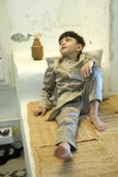 Glowing Dragon Fly Handwork Pure Silk Koti Kurta Pajama Set - Funny Bones Clothings