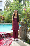Golden Koi Girls Pure Linen Kurti Palazzo Set - Funny Bones Clothings