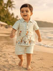 Green Checks Print Pure Bamboo Muslin Cotton Coord Set - Funny Bones Clothings