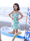 Green Forest and Leopard Print Pure Linen Dress - Funny Bones Clothings