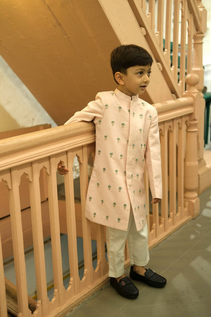 Gulvanya Premium Cotton Linen Handwork Sherwani Set - Funny Bones Clothings