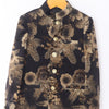 Golden Flower Printed Velvet Bandgala Blazer Set - Funny Bones Clothings