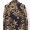 Golden Flower Printed Velvet Bandgala Blazer Set - Funny Bones Clothings