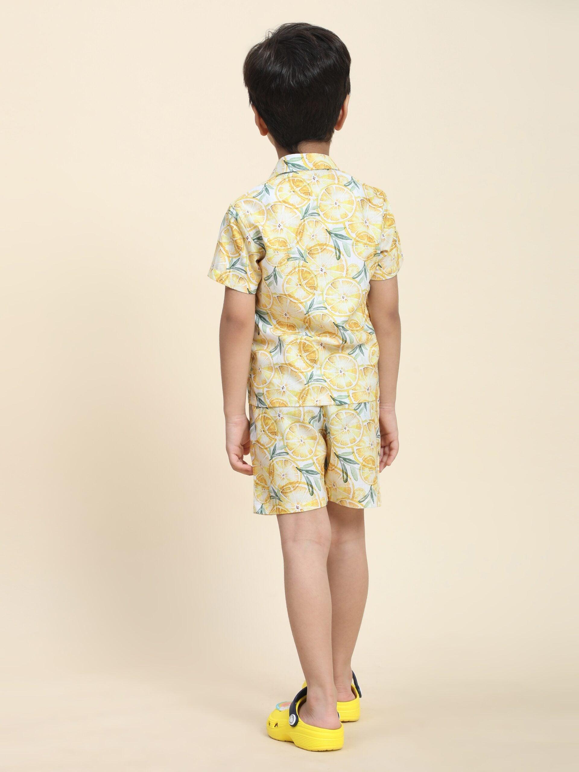 Lemon Print Vestiario's Blend Linen Co-ords - Funny Bones Clothings