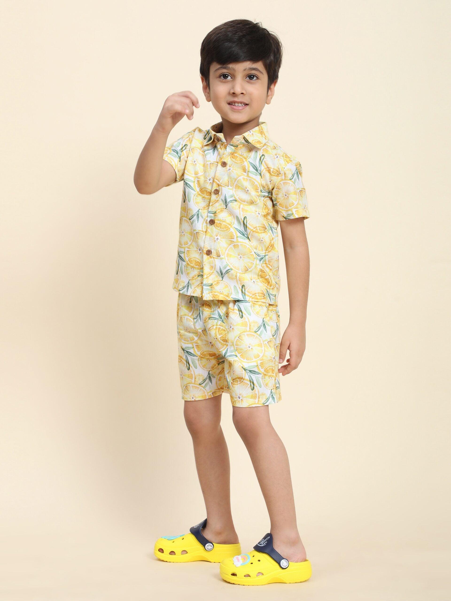 Lemon Print Vestiario's Blend Linen Co-ords - Funny Bones Clothings