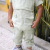 Box Pleated Green Color Shirt Linen
