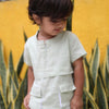 Box Pleated Green Color Shirt Linen