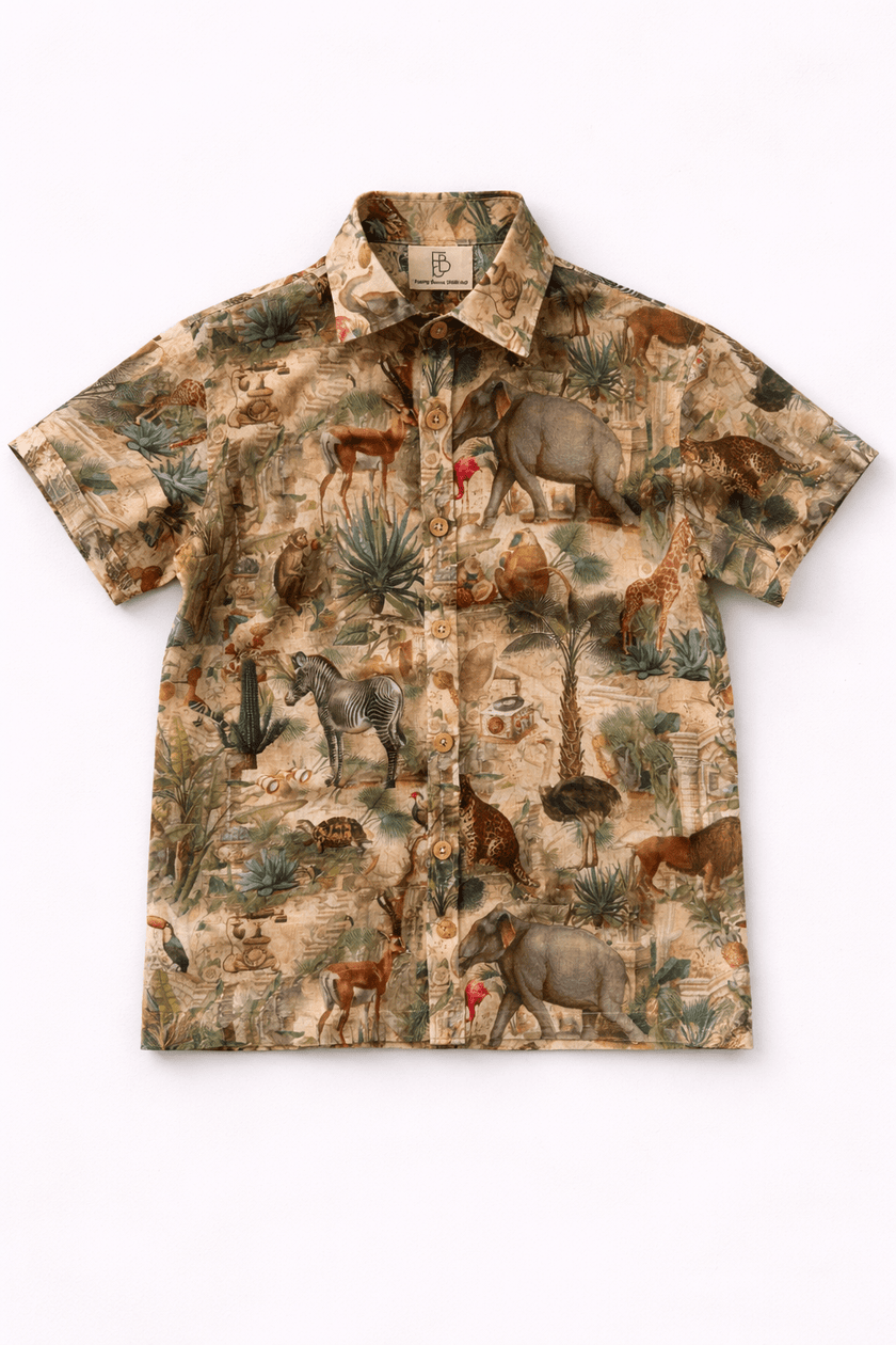 Jungle Odyssey Print Premium Linen Coord Set - Funny Bones Clothings