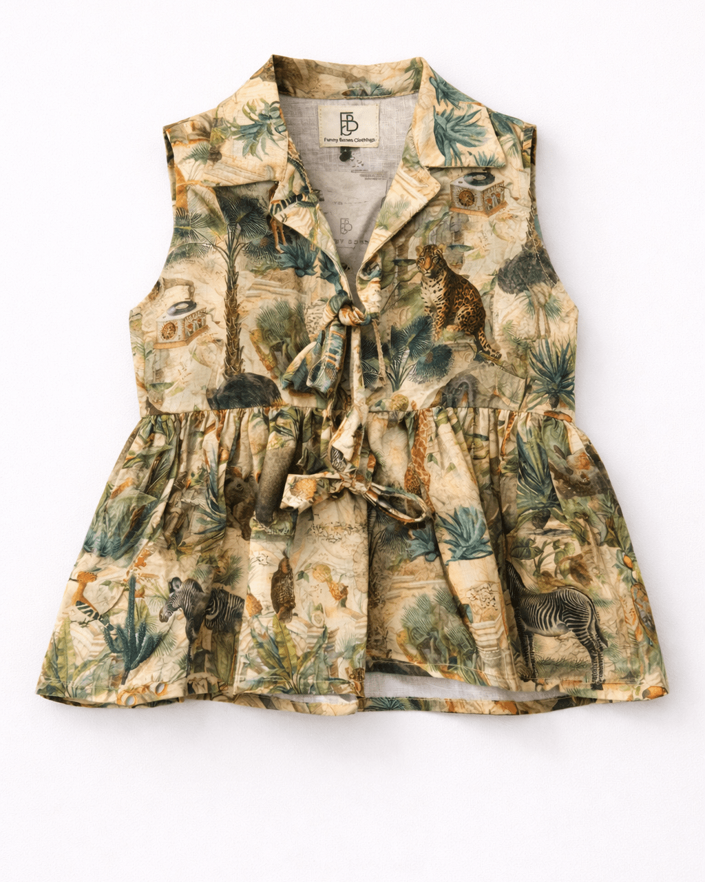 Jungle Odyssey Print Premium Linen Top & Shorts - Funny Bones Clothings