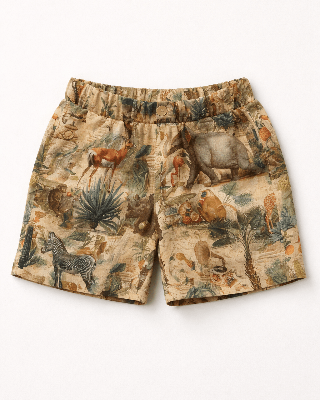 Jungle Odyssey Print Premium Linen Top & Shorts - Funny Bones Clothings