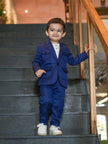 Korean Themed Multi Pocket Causual Blazer Set ( Royal Blue ) - Funny Bones Clothings