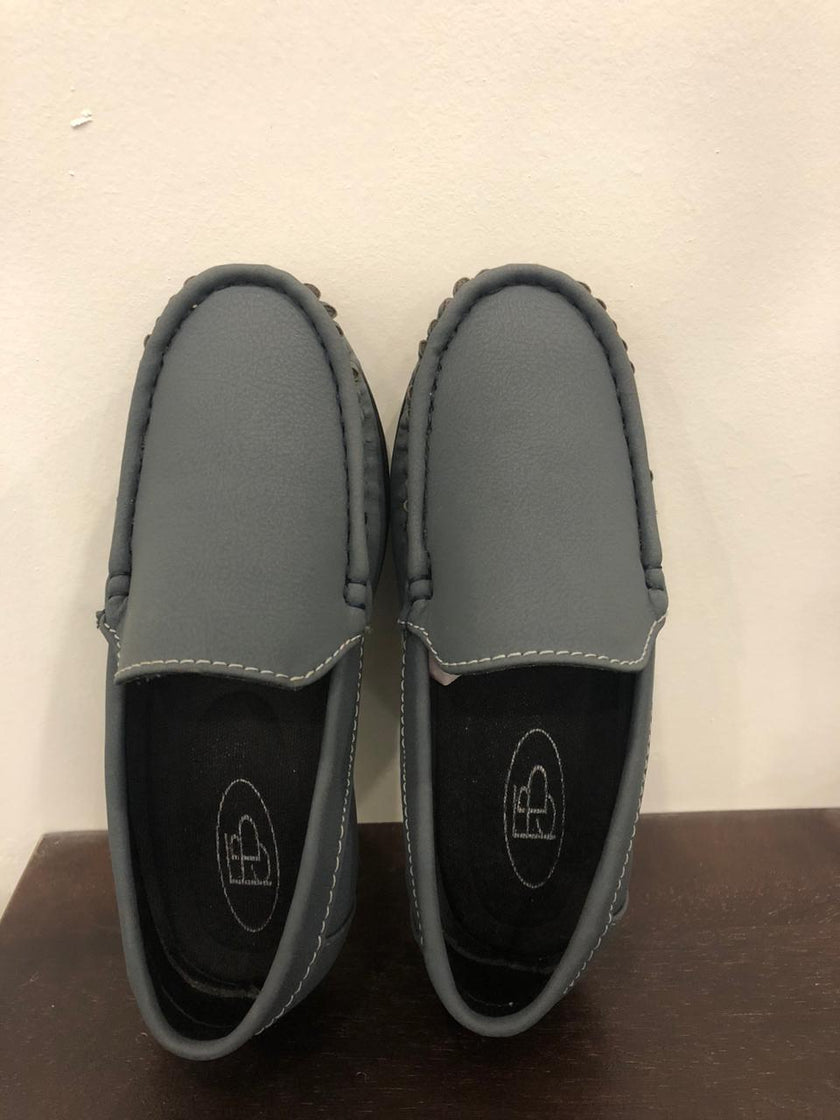 Leather Loafers - Grey Colour - Funny Bones Clothings