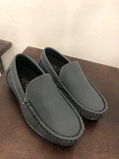 Leather Loafers - Grey Colour - Funny Bones Clothings