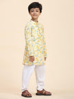 Lemon Print Vestiario's Blend Linen Kurta Pajama Set - Funny Bones Clothings