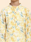 Lemon Print Vestiario's Blend Linen Kurta Pajama Set - Funny Bones Clothings