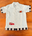 Lightning McQueen Themed Pure Linen Embriodered Shirt Only (Name Alphabet Customisable) - Funny Bones Clothings