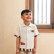 Lightning McQueen Themed Pure Linen Embriodered Shirt Only (Name Alphabet Customisable) - Funny Bones Clothings