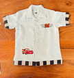 Lightning McQueen Themed Pure Linen Embriodered Shirt Only (Name Alphabet Customisable) - Funny Bones Clothings
