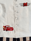Lightning McQueen Themed Pure Linen Embriodered Shirt Only (Name Alphabet Customisable) - Funny Bones Clothings
