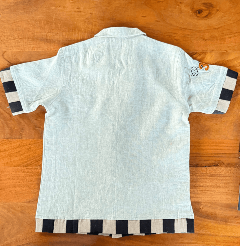 Lightning McQueen Themed Pure Linen Embriodered Shirt Only (Name Alphabet Customisable) - Funny Bones Clothings