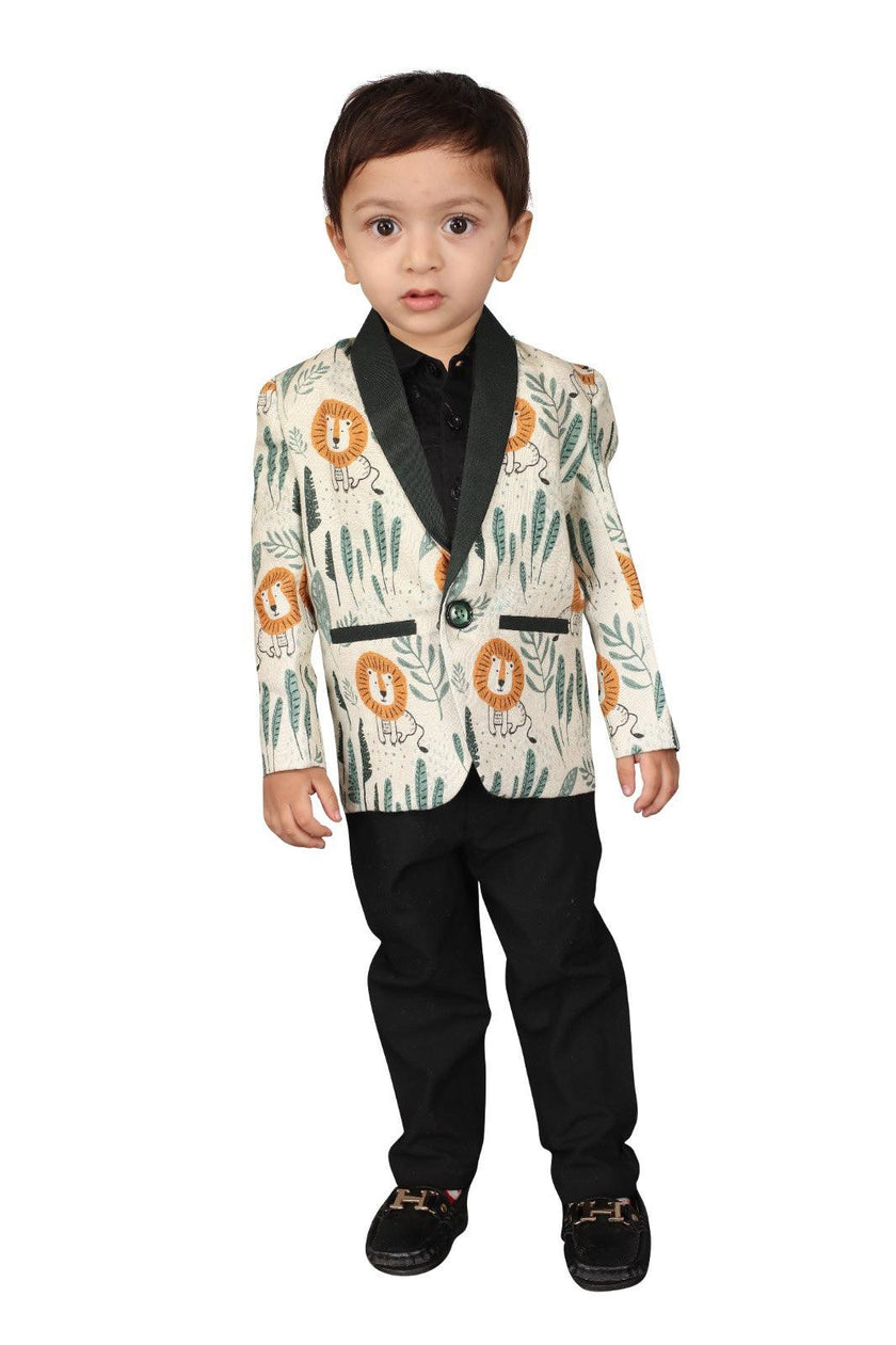Lion Printed Pure Linen Blazer Set - Funny Bones Clothings