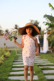 Little Bloom Embroidered Pure Linen Dress - Funny Bones Clothings