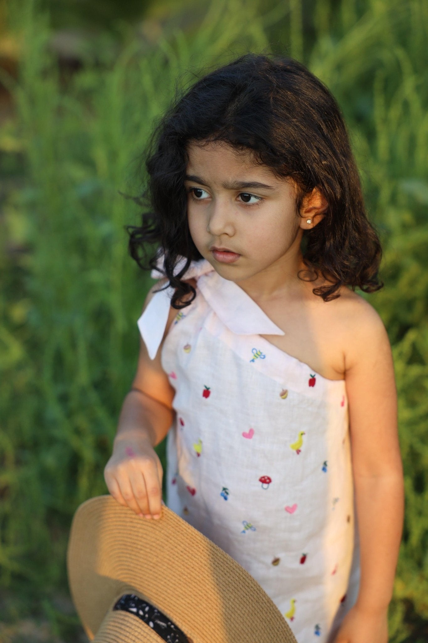Little Bloom Embroidered Pure Linen Dress - Funny Bones Clothings