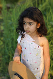 Little Bloom Embroidered Pure Linen Dress - Funny Bones Clothings