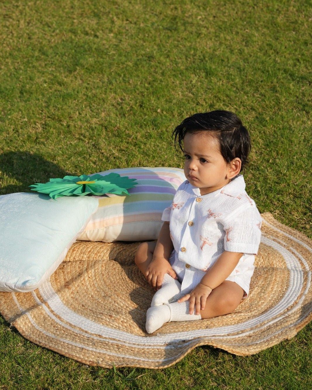 Little Sky Glider Print Premium Linen Coord Set - Funny Bones Clothings