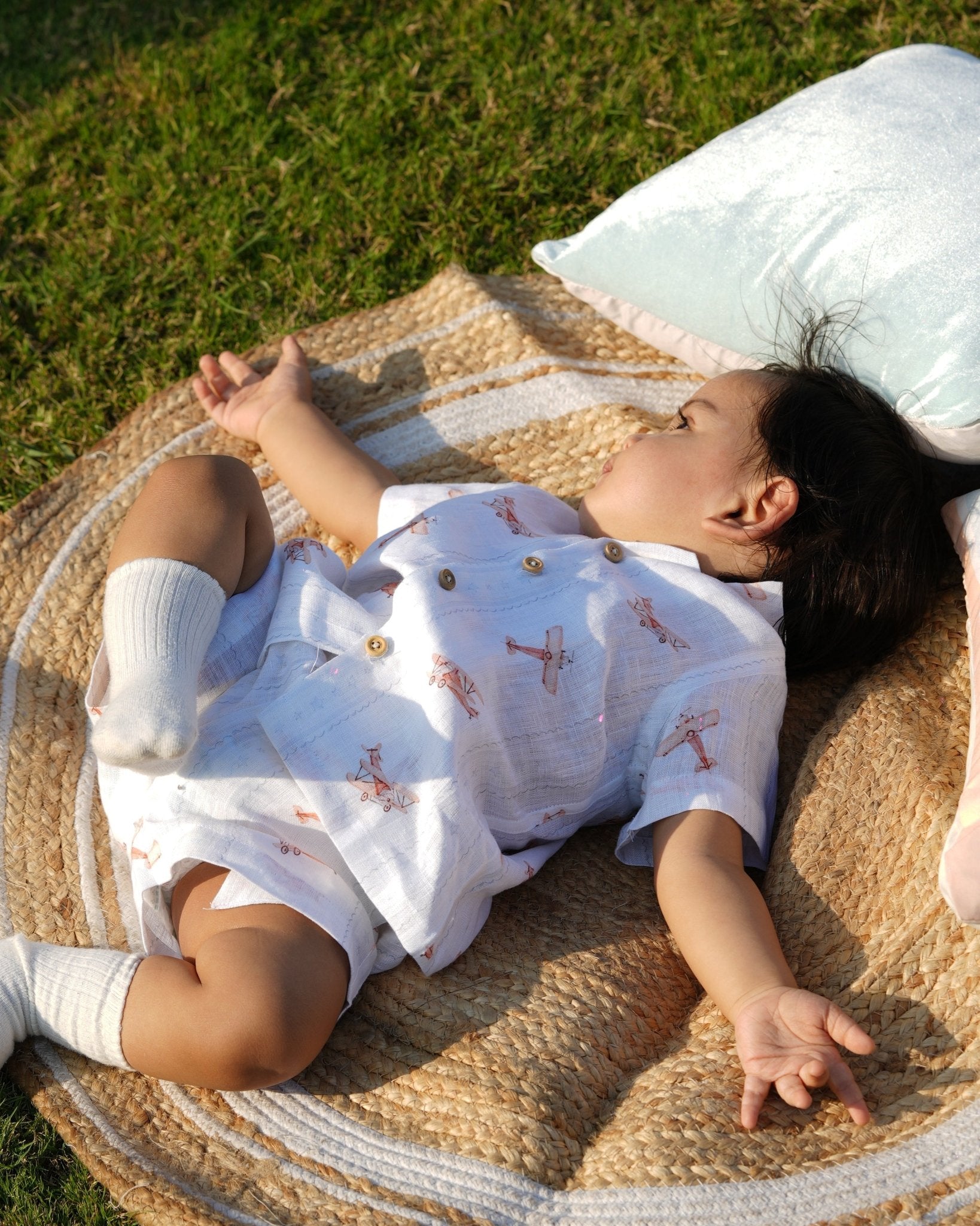 Little Sky Glider Print Premium Linen Coord Set - Funny Bones Clothings