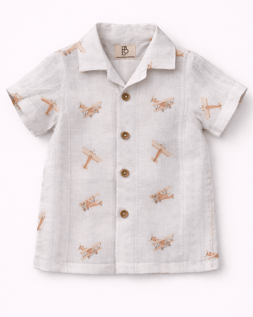 Little Sky Glider Print Premium Linen Coord Set - Funny Bones Clothings