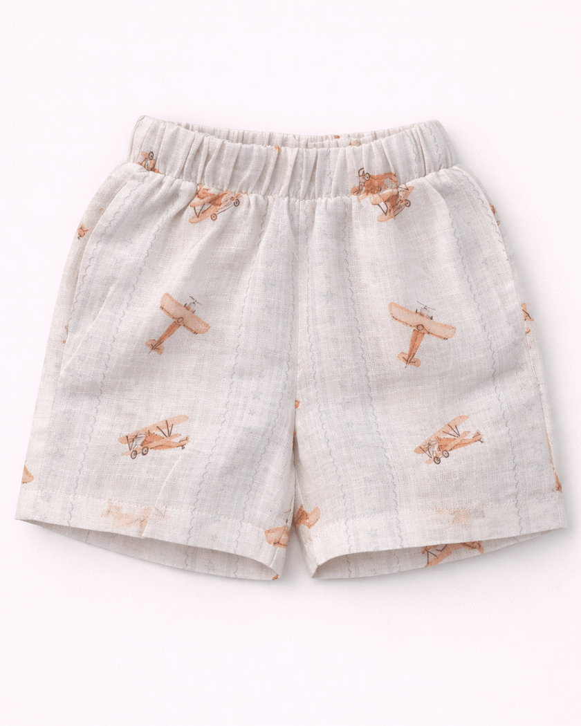 Little Sky Glider Print Premium Linen Coord Set - Funny Bones Clothings
