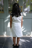 Luxe Ivory Edge Cotton Linen Blazer Dress - Funny Bones Clothings