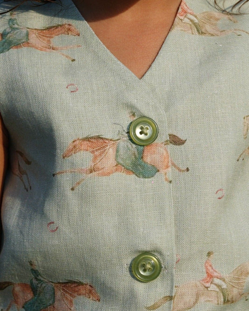 Mare & Stallion Print Premium Linen Coord Set - Funny Bones Clothings