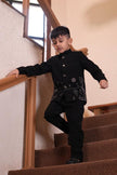 Midnight Prowl Themed Embriodered Bandgala Jodhpuri Blazer Set - Funny Bones Clothings