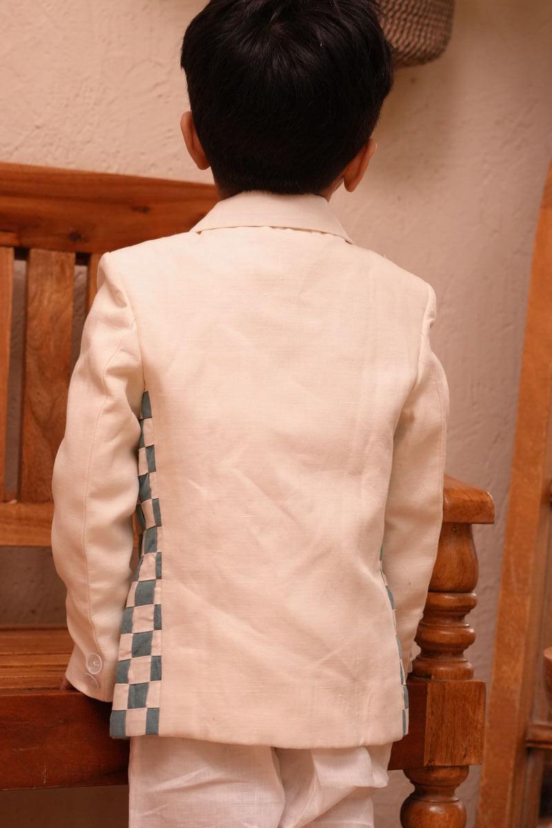 Mint Merge Pure Linen Intersect Blazer Set - Funny Bones Clothings