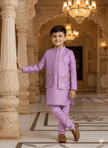 Morbagh Flamingo Pure Silk Open Jodhpuri Kurta Pajama Set - Funny Bones Clothings