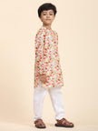 Mushroom Print Pure Linen Kurta and Premium Cotton Pajama Set - Funny Bones Clothings