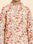 Mushroom Print Pure Linen Kurta and Premium Cotton Pajama Set - Funny Bones Clothings