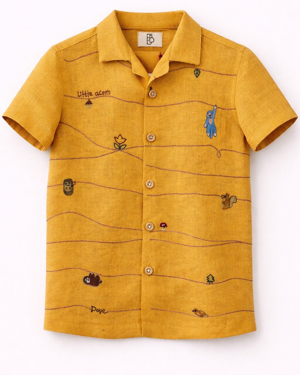 Mustard Twig Handwork Solid Premium Linen Coord Set - Funny Bones Clothings