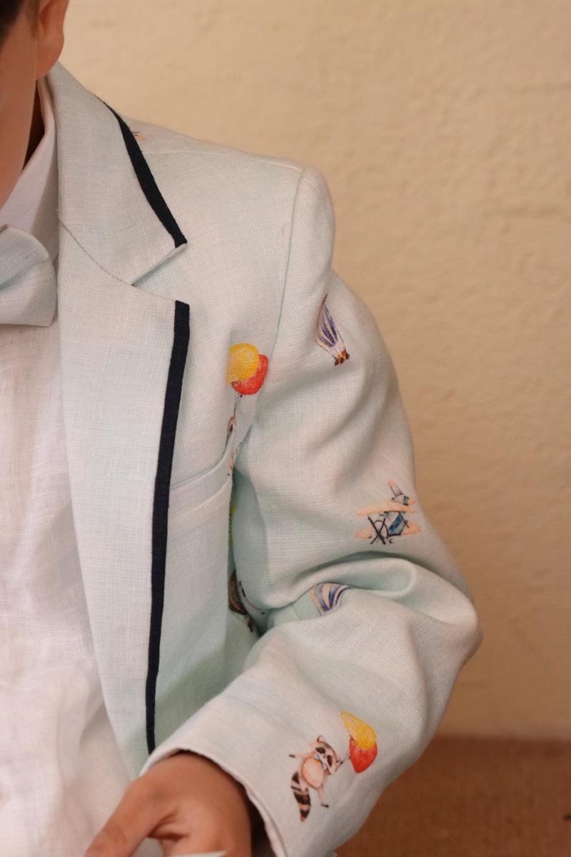 Nature Flights Pure Linen Blazer Set - Funny Bones Clothings