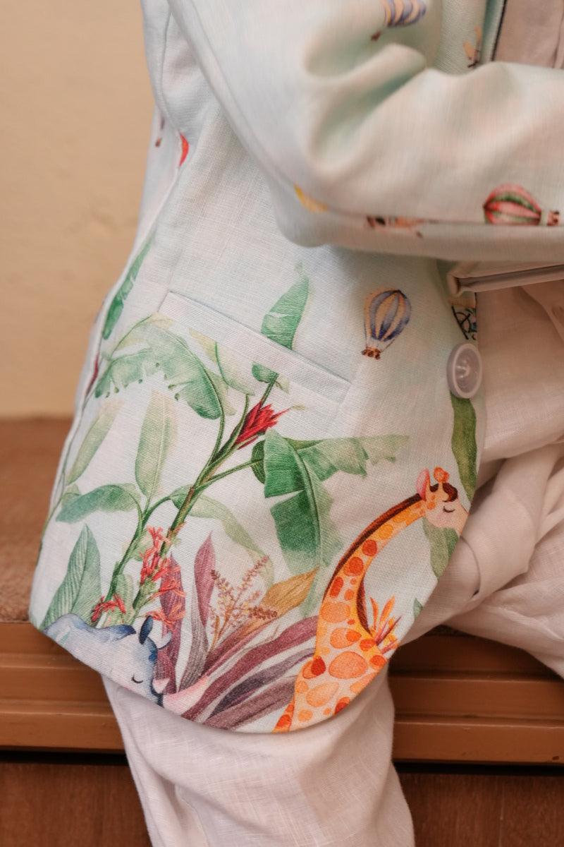 Nature Flights Pure Linen Blazer Set - Funny Bones Clothings