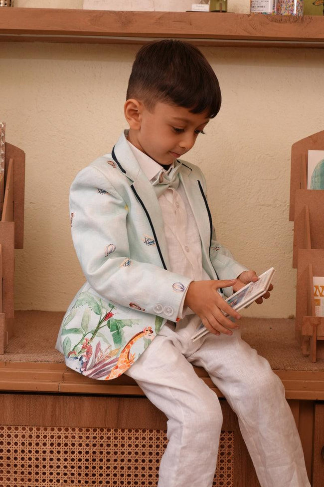 Nature Flights Pure Linen Blazer Set - Funny Bones Clothings