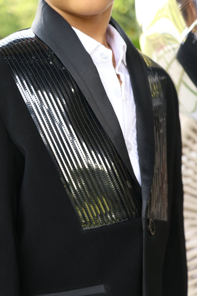 Obsidian Shine Signature Black Blazer Set - Funny Bones Clothings