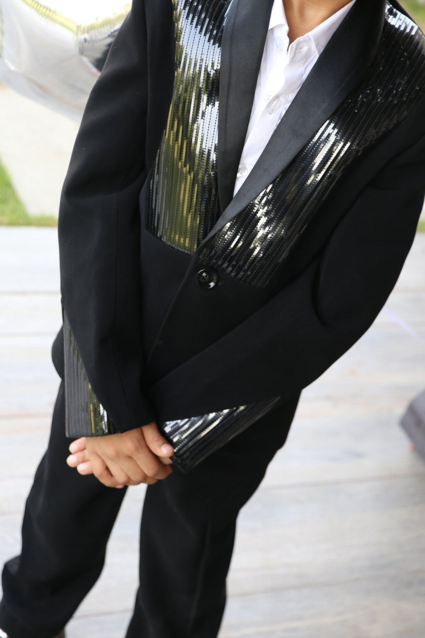 Obsidian Shine Signature Black Blazer Set - Funny Bones Clothings