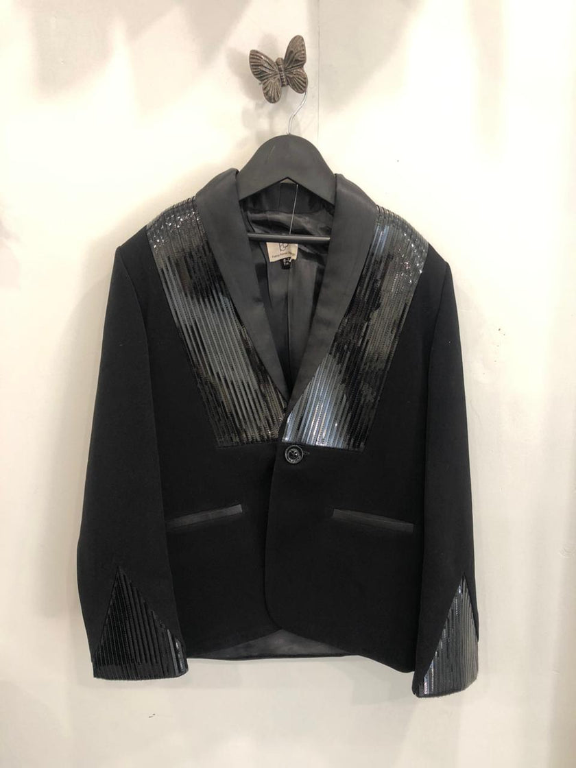 Obsidian Shine Signature Black Blazer Set - Funny Bones Clothings