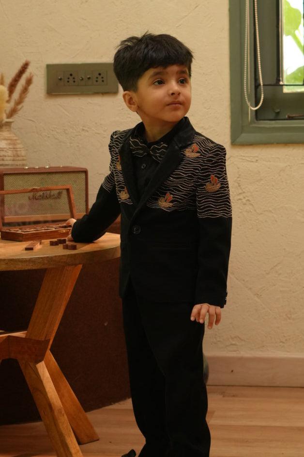Ocean Voyage Blazer Set - Black - Funny Bones Clothings