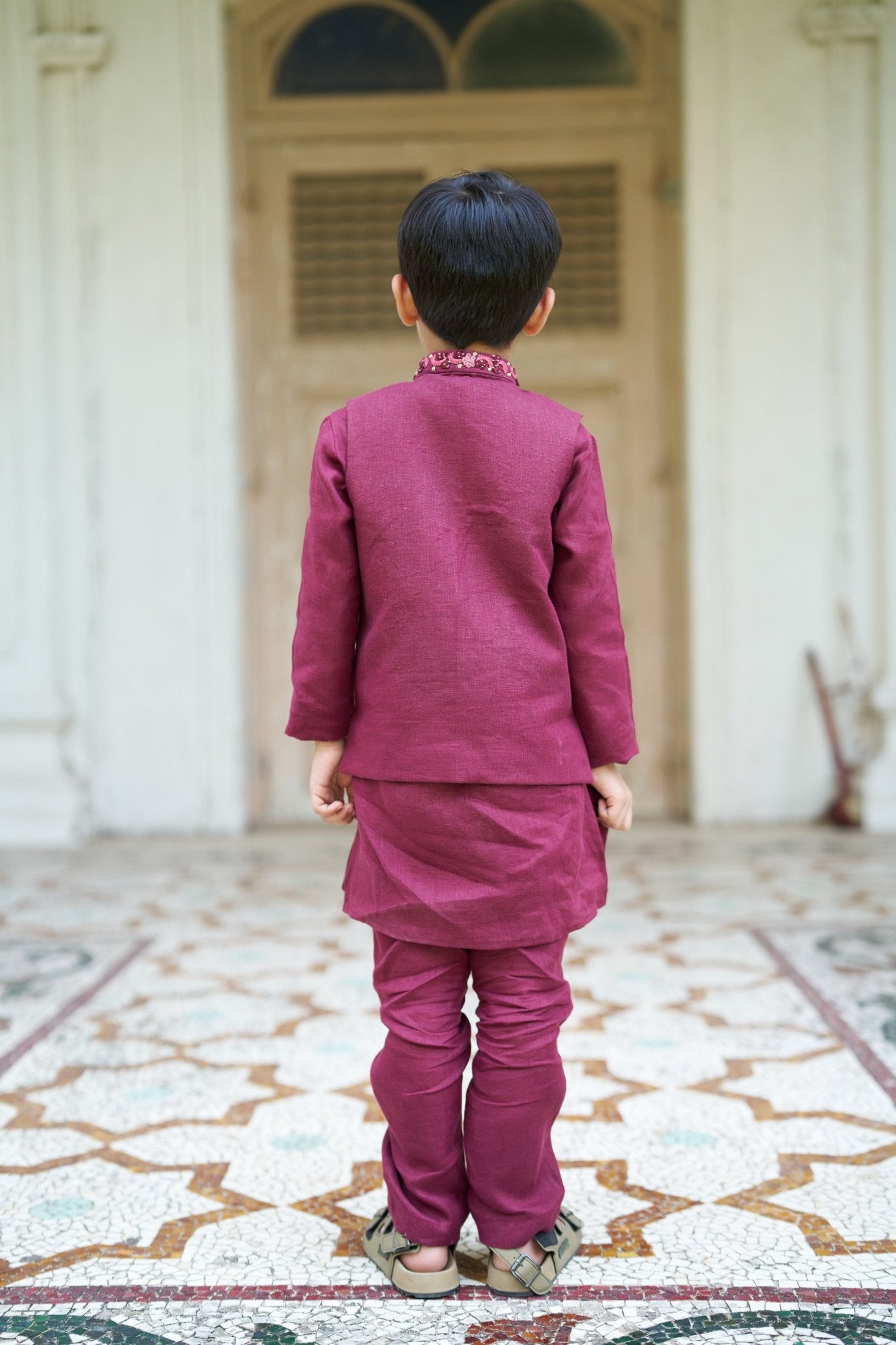 Palm & Panther Pure Linen Koti Kurta Pajama Set - Funny Bones Clothings